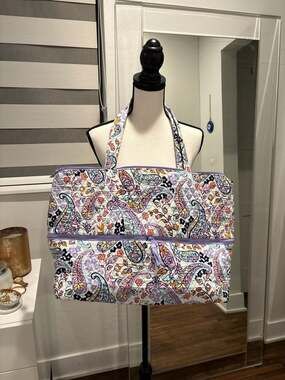 Vera Bradley Maddalena Paisley Large Expandable Travel Tote Bag NWOT